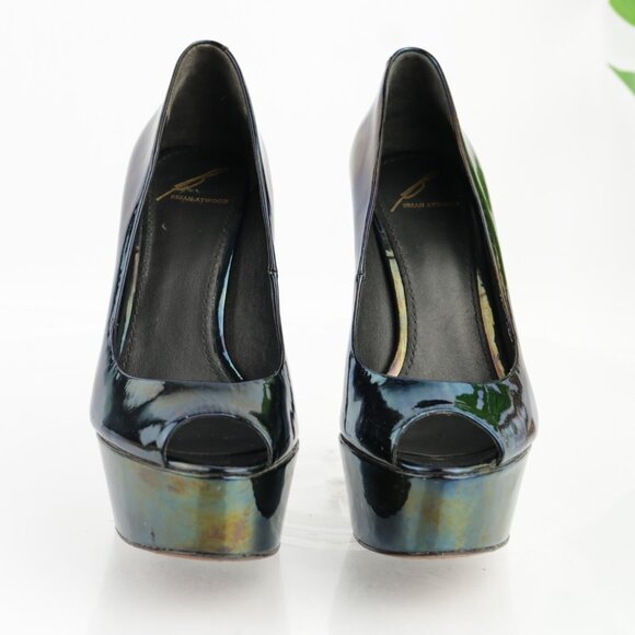 Brian Atwood Womens Bambola Pumps Size 6 Black Color Change Platform Heel Shoes - Picture 2 of 15